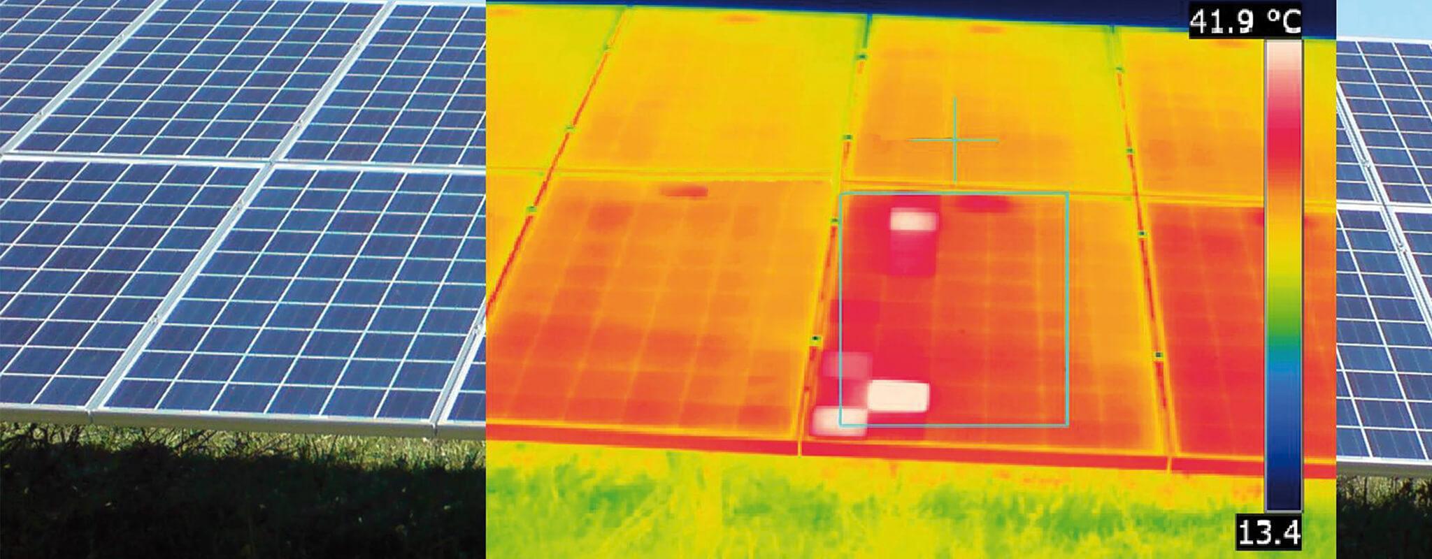 Termografía infrarroja en paneles solares